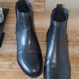 Darbie Black Leather Booties